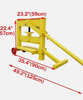 Brick Paver Cutter Paving Manual Tool With Portable Wheels And Booster Bracket dimensions shown in red