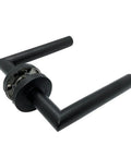 Matte Black Round Tube Door Handle Made From Stainless Steel Interior Hardware For Doors And Cabinets Easy Install Smooth Operation Modern Home Furniture Door Accessory in close-up view showcasing sleek matte black finish and stainless steel structure.