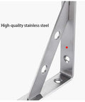 Heavy Duty Stainless Steel L Bracket For Wall Shelves close-up view showing high-quality finish and pre-drilled holes.