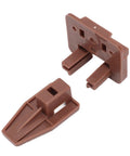 Brown plastic pieces from 10 Pack Drawer Track Guides And Glides For Center Mount Plastic Drawer Slides Replacement Parts With Screws