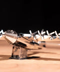 Spruce Goose Static 3D Metal Model Kit Hughes H-4 Hercules Replica 26-Piece DIY Metal Model Set on wooden surface