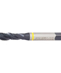 Pro Grade 6-32 UNC Spiral Flute Tap Forged From Heavy Duty Hsse V3 Steel For Blind Hole Tapping with yellow marker strip.