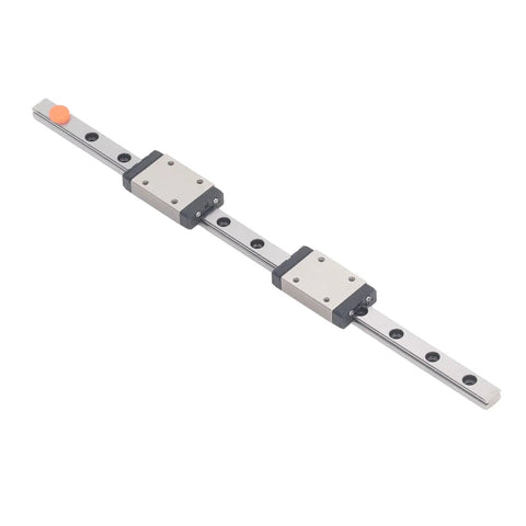 Beefy Linear Rail Guide With Four Point Contact Design For CNC, 3D Printer And Engraving Machines And Automation Equipment, Premium Bearing Steel Slider For Ultra High Rigidity And Smooth Motion, 100mm Travel, two-block rail
