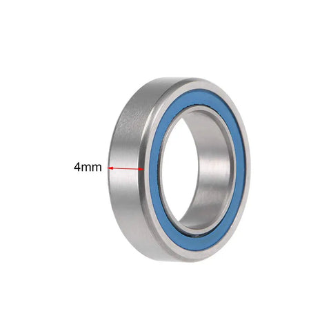 Side view of Double Sealed Chrome Steel Deep Groove Ball Bearings 10mm 16mm 4mm MR1016 2RS for gearhead DIYers and makers.