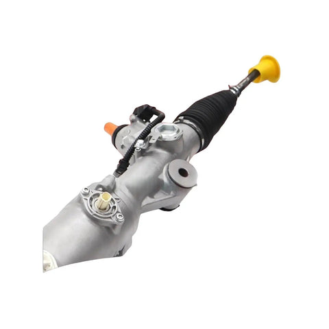 Heavy Duty Electric Power Steering Rack Fits 2006 Lexus IS250 4WD side view with yellow cap and rubber boot.