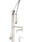 Contemporary Gantry Kitchen Faucet Built Tough With Smooth Glide Actions Polished Nickel Top Tier Coating Wide Reach Articulated Arm