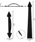 Heavy Duty Soft Close Magnetic Hardware Kit Six Piece Set With Rock Solid Steel Construction And Smooth Zero Bounce Damping For Barn Doors Cabinets Drawers And Pantries, showing detailed measurements of the hardware.