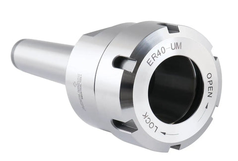 MT3 Shank ER40 Chuck With Fifteen Piece Collet Kit For CNC Milling Machines, showing hardened alloy steel design