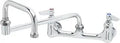 B0265 Double Pantry Faucet For Wall Mount 8 Inch Centers 18 Inch Double Joint Swing Nozzle Chrome Finish Heavy Duty OEM Style Kitchen Faucet Replacement For Food Service