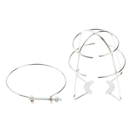Pair Of Badass Fire Sprinkler Head Guards Made From Rust Resistant Stainless Steel Heavy Duty Cage Covers For One Half And Three Quarter Inch Systems - stainless steel guards with mounting hardware