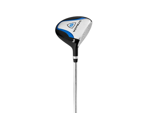 Strata 12 Piece Complete Golf Club Set for Men Right Hand Blue Featuring Lightweight Driver Fairway Wood Hybrid Irons and Putter