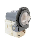 Close-up of Washer Drain Pump OEM Replacement For Front Load Washers, Built Tough Genuine OEM Part, side view and impeller