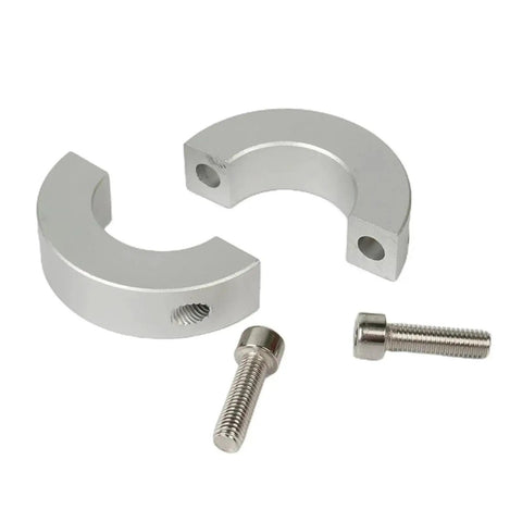 Shop Tough Rock Solid Heavy Duty Split Shaft Collar With Double Set Screw Clamp For Precision Machine Tools And Bearing Backstops In Anodized Silver 38 Mm Bore Size, aluminum parts with screws.