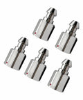 Five chrome RTK GPS quick-release adapters for Trimble prism survey poles