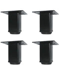 Adjustable Black Metal Desk Legs Set Of 4, 31.5 Inch Tall Square Office Table Legs, 2 Inch Diameter, with Mounting Plate and Screws
