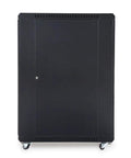 Heavy Duty 22U Server Cabinet With Sleek Tempered Glass And Rock Solid Metal Doors 36 Inch Deep network rack enclosure back view.