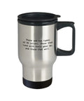 RC Plane Travel Mug For Coffee Nerds, 14 oz stainless steel with easy grip handle, cup holder friendly, durable for RC aircraft fans