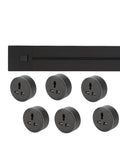 Hassle Free Wall Mounted Power Track Strip Featuring Slide Rail Sockets, Zero Drill Installation For Kitchen Or Bathroom, Smart Switch With Led Indicator, 90 Cm Modern Residential Electrical Upgrade with 3 removable black adapters.