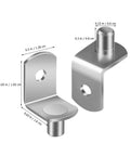 Heavy Duty L Shape Shelf Brackets Pins Set For Kitchen Cabinets Bookcases And Closets Durable Nickel Plated Metal Pegs