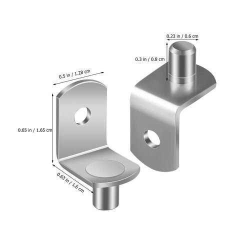 Heavy Duty L Shape Shelf Brackets Pins Set For Kitchen Cabinets Bookcases And Closets Durable Nickel Plated Metal Pegs