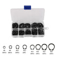 200 Piece M6 M8 M10 M12 M14 M16 M18 M20 internal and external retaining circlips C clip washers snap ring kit displayed