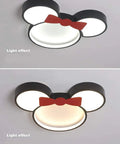 Cartoon Mouse Head Acrylic Dimmable LED Ceiling Light for Kids Rooms Modern Flush Mount Fixture with Stepless Dimming Eye Protection Glow