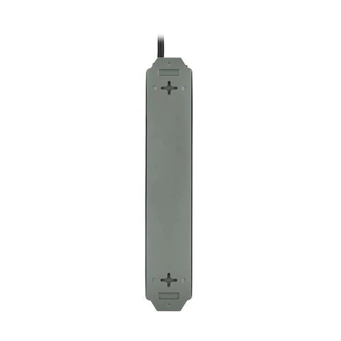 Back view of Beefy Heavy Duty 6 Outlet Power Strip With Rugged Metal Housing Mountable On Wall Or Under Desk Six Foot Cord