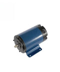 Beefy 220V Permanent Magnet Brush Motor For Home And Workshop Drives, compact design, metal casing, blue color, front view.
