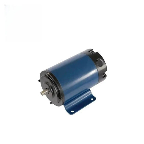Beefy 220V Permanent Magnet Brush Motor For Home And Workshop Drives, compact design, metal casing, blue color, front view.