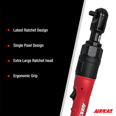 Beefy High Torque Pneumatic Ratchet Wrench One Half Inch With 130 Foot Pounds Torque 180 RPM Variable Speed Trigger close-up