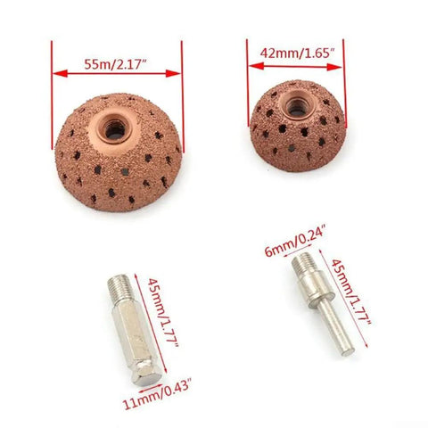 Heavy Duty Tire Buffing Wheel With Carbide Grinding Head For Coarse Polishing And Repair Jobs On Tough Rubber Tires, 42mm heads