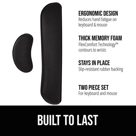 Silky Memory Foam Wrist Rest For Keyboard And Mouse Ergonomic Design For Typing Pain Relief Two Piece Desk Pad Set