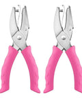 Dual Size Paper Hole Punch Set With Pink Soft Grip Handles, One Quarter Inch And One Eighth Inch Punches For Home Office And DIY Crafts