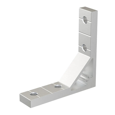 Heavy Duty L Shape Corner Brackets Kit For Aluminum Extrusion Frames, zinc alloy rust proof silver bracket, side view