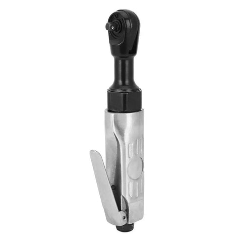 Straight Shooting Right Angle Pneumatic Impact Wrench Featuring Adjustable Torque Lever And Durable Aluminum Housing.