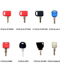 Image of the 16 Key Heavy Equipment Ignition Keys Master Set For Excavators Loaders Forklifts Tractors And More Pro Grade Construction Machinery Key Kit For Operators Ready To Roll, showing various key styles with labels.