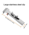 Heavy Duty Adjustable Drawer Clamp With One Touch Quick Release For No Sweat Cabinet Front Install and Hassle Free Drawer Panel Alignment Jig. Large stainless steel clip.