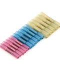Huge 240Pc Heat Shrink Splice Terminal Kit With Crimp Ring And Spade Connectors In Red Blue Yellow Colors For 22-10AWG Wire Wiring Projects, assorted terminals