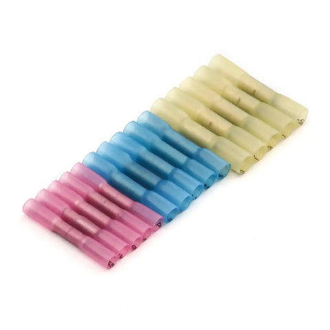 Huge 240Pc Heat Shrink Splice Terminal Kit With Crimp Ring And Spade Connectors In Red Blue Yellow Colors For 22-10AWG Wire Wiring Projects, assorted terminals