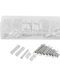 Dude, grab this epic 200pc Spring Assortment Set for home hacks and auto gigs! Featuring tension and compression springs in all sizes to fix stuff fast without hunting around. This ultimate kit is a total game changer for any DIY wizard or mechanic who. 200pc steel tension and compression springs in clear plastic box
