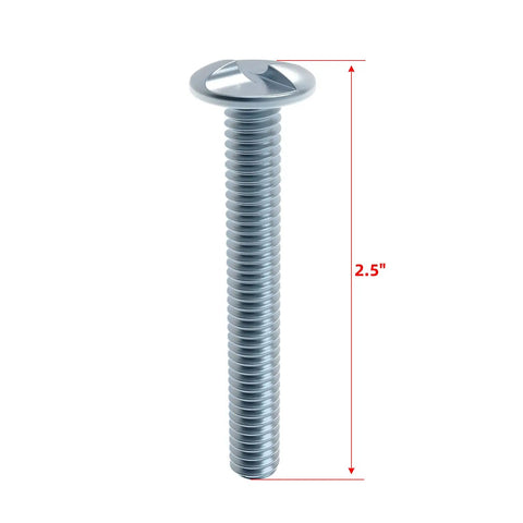 2.5 inch bolt from Heavy Duty 4 Pack Anti Theft Sign Mounting Hardware Kit for U Channel Posts and Tubular Posts