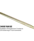 Steel Tube With Swaged Ends 12 Inch Length Three Quarters Inch Outer Diameter Wall Thickness 0.065 Inch Half Inch 20 Threads Right Hand On One End Left Hand On The Other Zinc Plated For Corrosion Resistance Adjustable Length, angled view