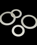 Ultra Thin Stainless Steel Flat Washers Set M3 Through M8, 0.1 0.2 0.3mm, 1200Pcs, Durable A2 304 Shim Washers For Precise Spacing And DIY Hardware Upgrades, flat washers on black background