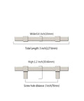 Diagram of 10 Pack 3 Inch (76mm) Brushed Satin Nickel Cabinet Pulls for Kitchen Cabinets showing dimensions and screw hole distance.