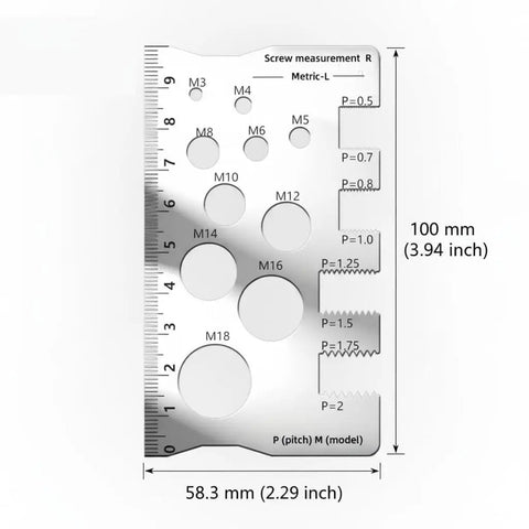 Thread Pitch Gauge Ruler For Mechanics And Diy Enthusiasts Stainless Steel Thread Measuring Tool For Bolts And Screws