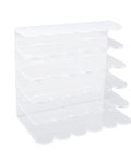 Clear Acrylic Desk Organizer With Five Compartments For Mail And Office Supplies, Vertical Desktop Letter Sorter, side view