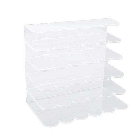 Clear Acrylic Desk Organizer With Five Compartments For Mail And Office Supplies, Vertical Desktop Letter Sorter, side view