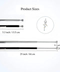 Two Piece Magnetic Telescoping Pick Up Tool Set With Pocket Clip Extends To 25 Inches product size dimensions