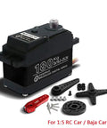 180Kgcm Brushless Digital RC Servo Waterproof IP67 For One Fifth Scale RC Cars with accessories for monster trucks