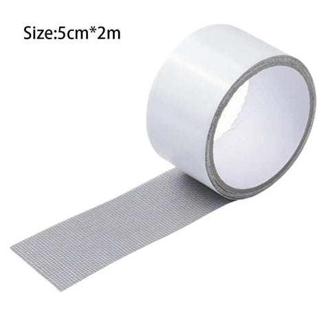 Heavy Duty Mosquito Mesh Repair Tape 2M Patch for Dorm Screens and Curtains, ultra strong adhesive roll, size 5cm x 2m